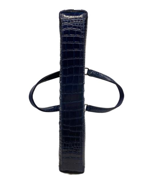 BOLINI（ボリーニ）BOLINI (ボリーニ) クロコ型押しトートバッグ ブルーの古着・服飾アイテム