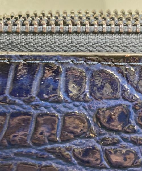 BOLINI（ボリーニ）BOLINI (ボリーニ) クロコ型押しトートバッグ ブルーの古着・服飾アイテム