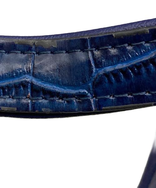 BOLINI（ボリーニ）BOLINI (ボリーニ) クロコ型押しトートバッグ ブルーの古着・服飾アイテム