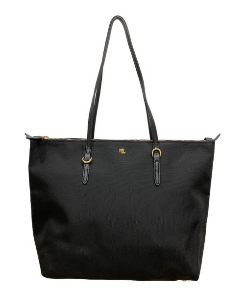 LAUREN RALPH LAUREN（ローレンラルフローレン）LAUREN RALPH LAUREN (ローレンラルフローレン) トートバッグ ブラックの古着・服飾アイテム