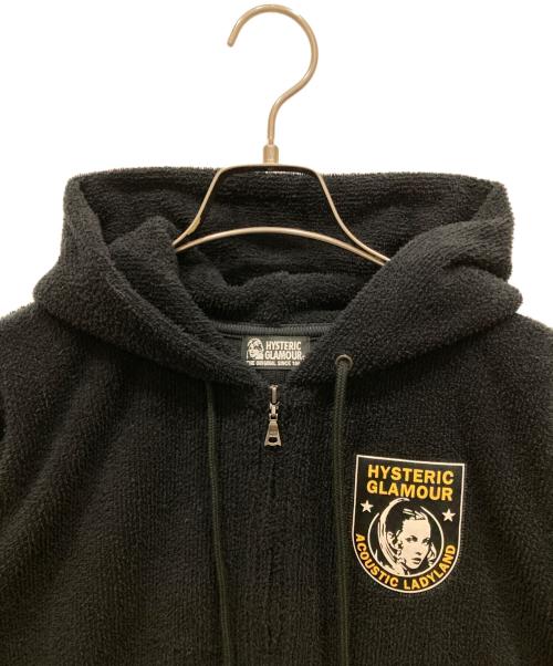 Hysteric Glamour（ヒステリックグラマー）Hysteric Glamour (ヒステリックグラマー) パイルジップパーカー ブラック サイズ:FREEの古着・服飾アイテム