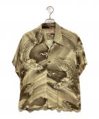 Sun Surfサンサーフ）の古着「レーヨンアロハシャツ」｜ベージュ×ブラウン