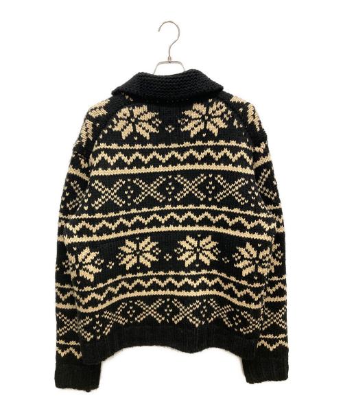 CANADIAN SWEATER（カナディアンセーター）CANADIAN SWEATER (カナディアンセーター) ノルティックニットジャケット ブラック×ホワイト サイズ:SIZE Mの古着・服飾アイテム