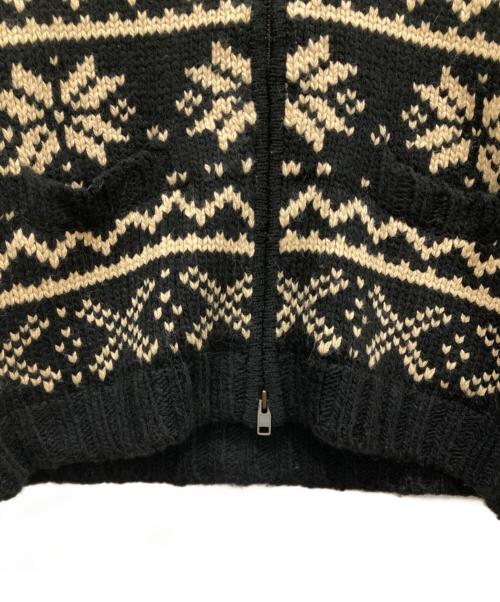 CANADIAN SWEATER（カナディアンセーター）CANADIAN SWEATER (カナディアンセーター) ノルティックニットジャケット ブラック×ホワイト サイズ:SIZE Mの古着・服飾アイテム