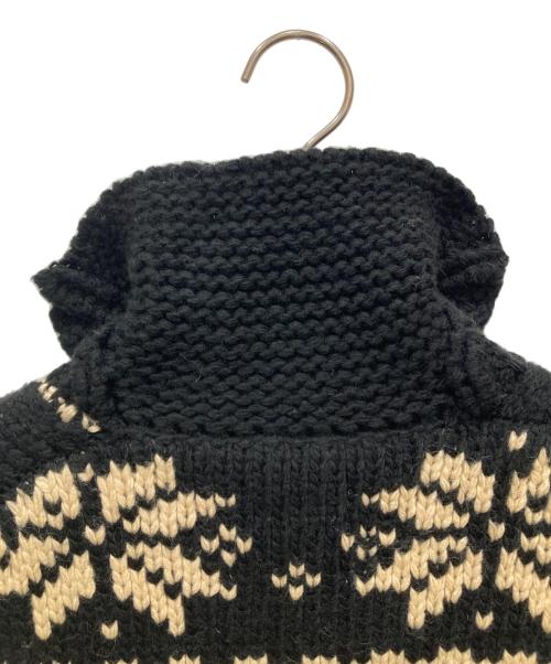 CANADIAN SWEATER（カナディアンセーター）CANADIAN SWEATER (カナディアンセーター) ノルティックニットジャケット ブラック×ホワイト サイズ:SIZE Mの古着・服飾アイテム