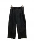 MARKWAREマーカウェア）の古着「サバイバルクロス2タックトラウザーパンツ」｜ブラック