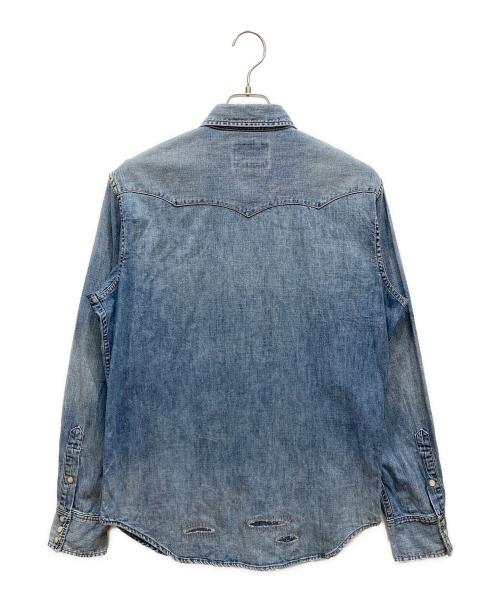 POLO COUNTRY（ポロカントリー）POLO COUNTRY (ポロカントリー) リペア加工デニムウエスタンシャツ インディゴ サイズ:SIZE Mの古着・服飾アイテム