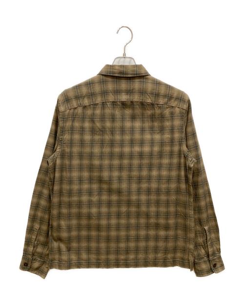 RRL（ダブルアールエル）RRL (ダブルアールエル) オープンカラーチェックシャツ ブラウン サイズ:SIZE Mの古着・服飾アイテム
