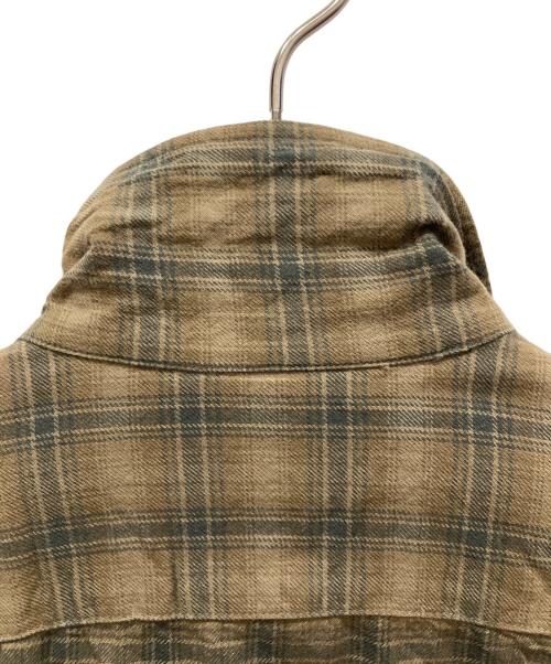 RRL（ダブルアールエル）RRL (ダブルアールエル) オープンカラーチェックシャツ ブラウン サイズ:SIZE Mの古着・服飾アイテム