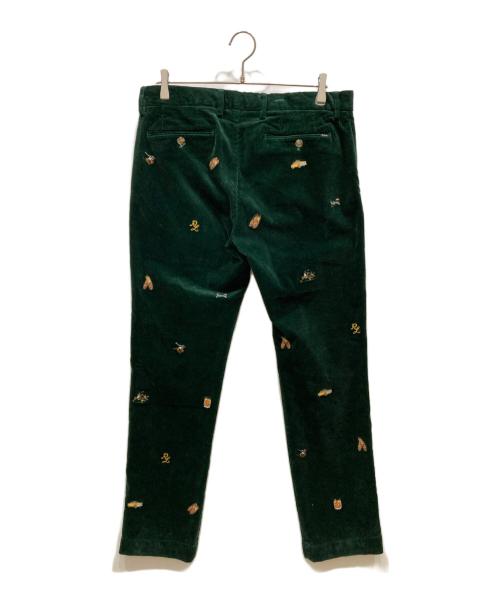 POLO RALPH LAUREN（ポロ・ラルフローレン）POLO RALPH LAUREN (ポロ・ラルフローレン) 刺繍コーデュロイパンツ グリーン サイズ:SIZE W32×L30の古着・服飾アイテム