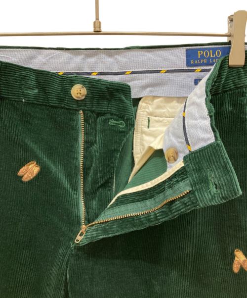 POLO RALPH LAUREN（ポロ・ラルフローレン）POLO RALPH LAUREN (ポロ・ラルフローレン) 刺繍コーデュロイパンツ グリーン サイズ:SIZE W32×L30の古着・服飾アイテム