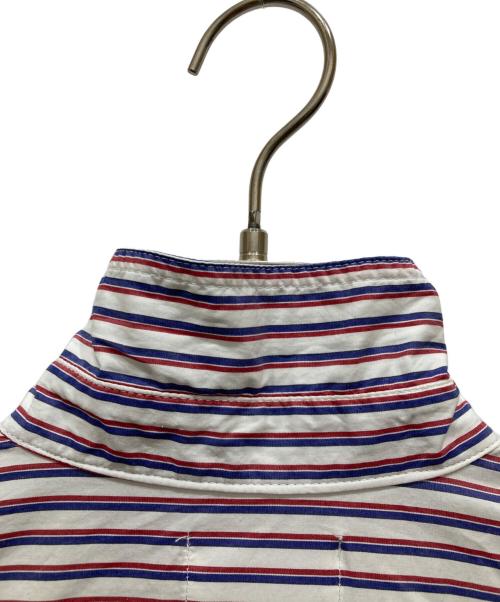 GENE HEAVENS（ジーンヘブンズ）GENE HEAVENS (ジーンヘブンズ) オーバーパッチワークボーダーシャツ ホワイト×レッド サイズ:SIZE Freeの古着・服飾アイテム