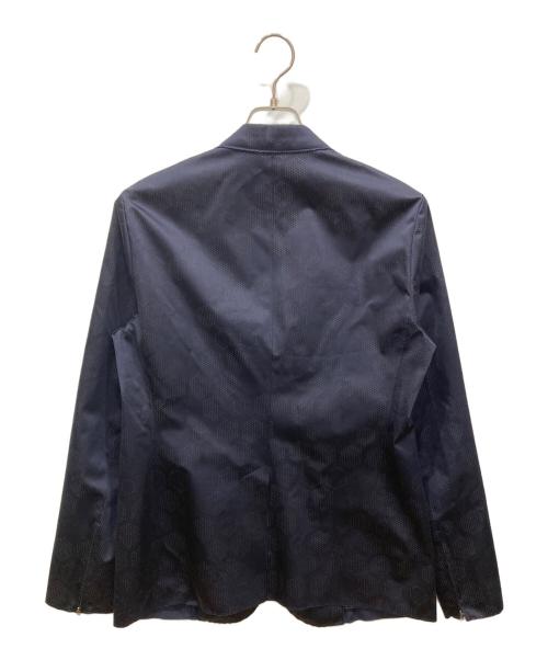EMPORIO ARMANI（エンポリオアルマーニ）EMPORIO ARMANI (エンポリオアルマーニ) ジップ総柄ジャケット ネイビー サイズ:44の古着・服飾アイテム