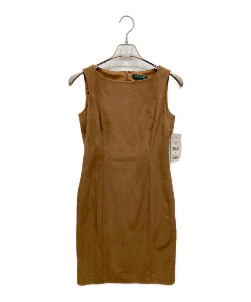 LAUREN RALPH LAUREN（ローレンラルフローレン）LAUREN RALPH LAUREN (ローレンラルフローレン) スウェード調ノースリーブワンピース ブラウン サイズ:SIZE 0 未使用品の古着・服飾アイテム