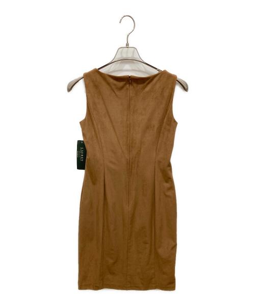 LAUREN RALPH LAUREN（ローレンラルフローレン）LAUREN RALPH LAUREN (ローレンラルフローレン) スウェード調ノースリーブワンピース ブラウン サイズ:SIZE 0 未使用品の古着・服飾アイテム