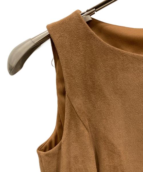 LAUREN RALPH LAUREN（ローレンラルフローレン）LAUREN RALPH LAUREN (ローレンラルフローレン) スウェード調ノースリーブワンピース ブラウン サイズ:SIZE 0 未使用品の古着・服飾アイテム