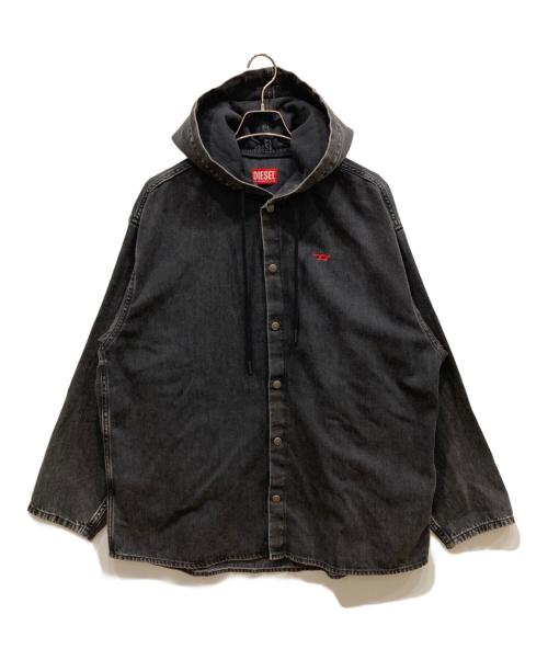 DIESEL（ディーゼル）DIESEL (ディーゼル) D DEWNY HOOD Hybrid shirt ブラック サイズ:Sの古着・服飾アイテム
