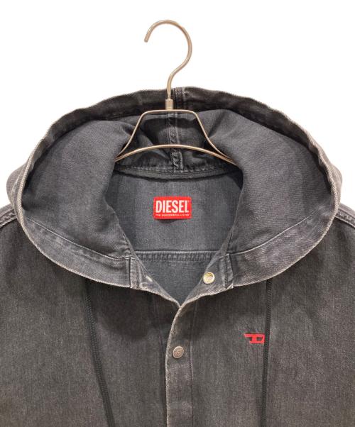DIESEL（ディーゼル）DIESEL (ディーゼル) D DEWNY HOOD Hybrid shirt ブラック サイズ:Sの古着・服飾アイテム