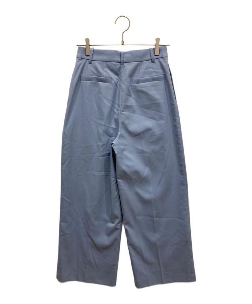 NOLLEY'S（ノーリーズ）NOLLEY'S (ノーリース) ストレッチツイルワイドパンツ ブルー サイズ:38の古着・服飾アイテム