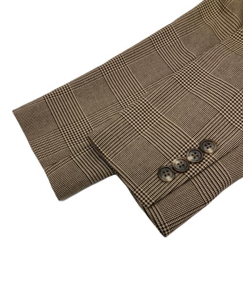 LAUREN RALPH LAUREN（ローレンラルフローレン）LAUREN RALPH LAUREN (ローレンラルフローレン) 千鳥テーラードジャケット ブラウン サイズ:2 未使用品の古着・服飾アイテム