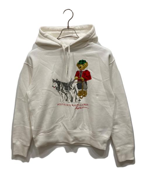 POLO RALPH LAUREN（ポロ・ラルフローレン）POLO RALPH LAUREN (ポロ・ラルフローレン) ポロベアプリントパーカー ホワイト サイズ:Sの古着・服飾アイテム
