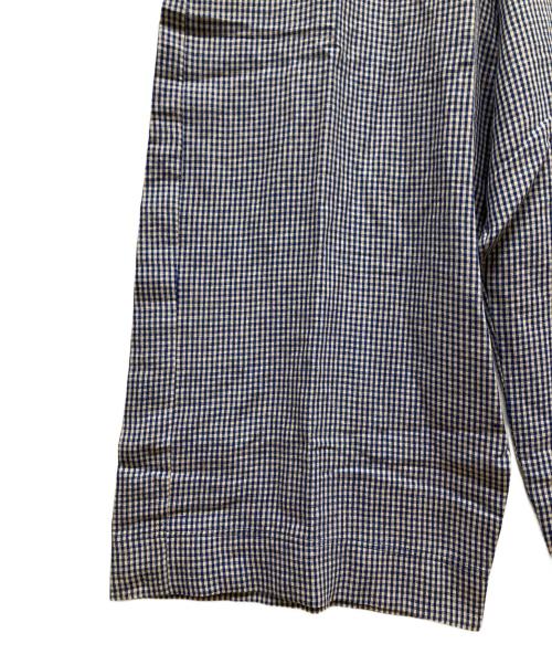 bulle de savon（ビュル デ サボン）bulle de savon (ビュル デ サボン) 60sフレンチリネン三角衿tsunagi ブルー サイズ:freeの古着・服飾アイテム