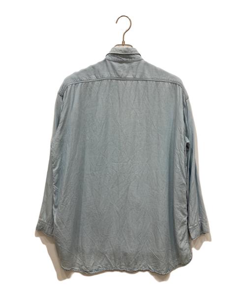 Andy Warhol by HYSTERIC GLAMOUR（アンディーウォーホルバイヒステリックグラマー）Andy Warhol by HYSTERIC GLAMOUR (アンディーウォーホルバイヒステリックグラマー) 00’ｓスカルプリントデニムシャツ スカイブルー サイズ:freeの古着・服飾アイテム