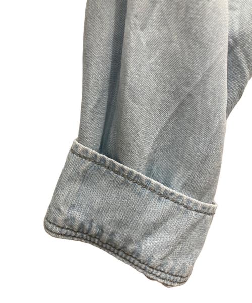 Andy Warhol by HYSTERIC GLAMOUR（アンディーウォーホルバイヒステリックグラマー）Andy Warhol by HYSTERIC GLAMOUR (アンディーウォーホルバイヒステリックグラマー) 00’ｓスカルプリントデニムシャツ スカイブルー サイズ:freeの古着・服飾アイテム