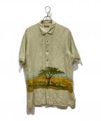 PAPAS ISLANDパパス アイランド）の古着「リネンシャツ」｜イエロー