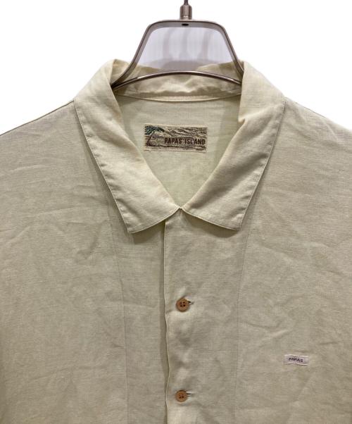 PAPAS ISLAND（パパス アイランド）papas island (パパス アイランド) リネンシャツ イエロー サイズ:Ⅼの古着・服飾アイテム