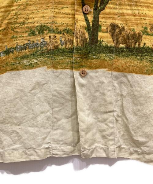 PAPAS ISLAND（パパス アイランド）papas island (パパス アイランド) リネンシャツ イエロー サイズ:Ⅼの古着・服飾アイテム