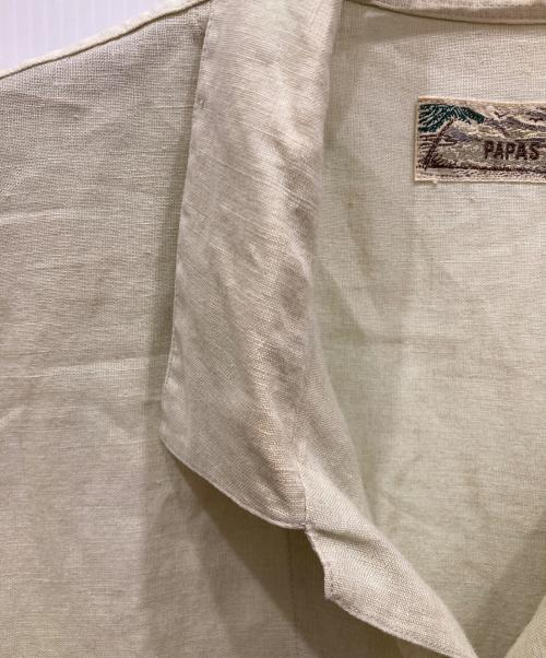 PAPAS ISLAND（パパス アイランド）papas island (パパス アイランド) リネンシャツ イエロー サイズ:Ⅼの古着・服飾アイテム