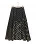 BEARDSLEY (ビアズリー) ドットパッチワークフレアスカート ブラック×ホワイト：8000円