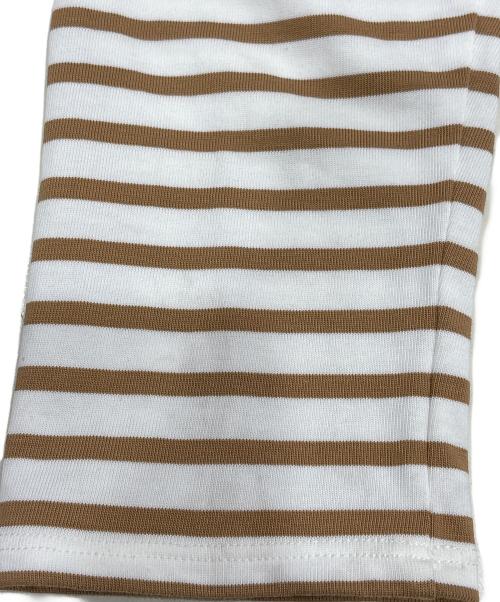 Spick and Span（スピックアンドスパン）Spick and Span (スピックアンドスパン) ボートネックボーターカットソー ホワイト×ブラウン サイズ:SIZE Freeの古着・服飾アイテム