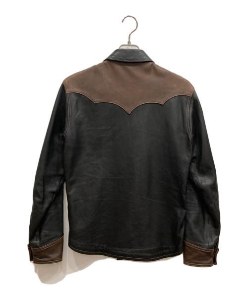 THE FLAT HEAD（ザ・フラットヘッド）THE FLAT HEAD (ザ・フラットヘッド) ディアスキンレザーシャツ ブラック サイズ:38の古着・服飾アイテム