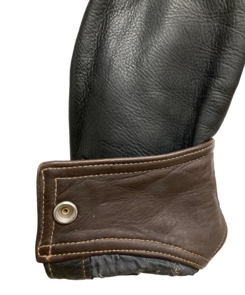 THE FLAT HEAD（ザ・フラットヘッド）THE FLAT HEAD (ザ・フラットヘッド) ディアスキンレザーシャツ ブラック サイズ:38の古着・服飾アイテム