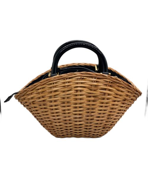 VIOLAd'ORO（ヴィオラドーロ）VIOLAd'ORO (ヴィオラドーロ) カゴバッグ ブラウン×ブラックの古着・服飾アイテム