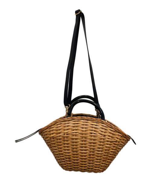 VIOLAd'ORO（ヴィオラドーロ）VIOLAd'ORO (ヴィオラドーロ) カゴバッグ ブラウン×ブラックの古着・服飾アイテム