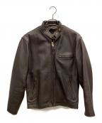 Schottショット）の古着「シングルライダースジャケット」｜ブラウン