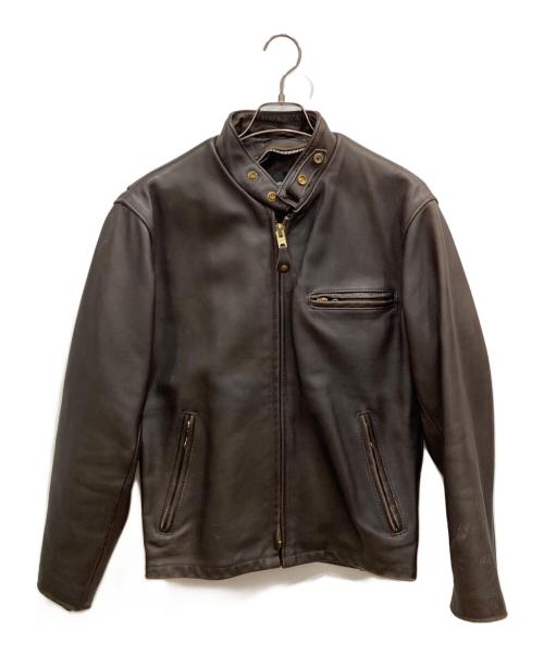 Schott（ショット）Schott (ショット) シングルライダースジャケット ブラウン サイズ:38の古着・服飾アイテム