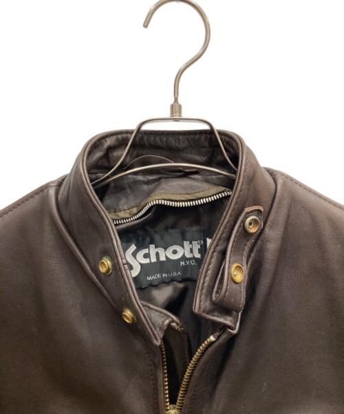 Schott（ショット）Schott (ショット) シングルライダースジャケット ブラウン サイズ:38の古着・服飾アイテム