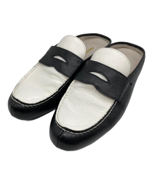 MONKEY TIME（モンキータイム）MONKEY TIME (モンキータイム) LZD/EMB MULE ホワイト×ブラック サイズ:42の古着・服飾アイテム