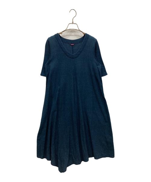 Pal'las Palace（パラスパレス）PAL'LAS PALACE (パラスパレス) インディゴ半袖コットンワンピース ネイビー サイズ:-の古着・服飾アイテム
