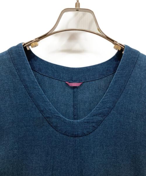 Pal'las Palace（パラスパレス）PAL'LAS PALACE (パラスパレス) インディゴ半袖コットンワンピース ネイビー サイズ:-の古着・服飾アイテム