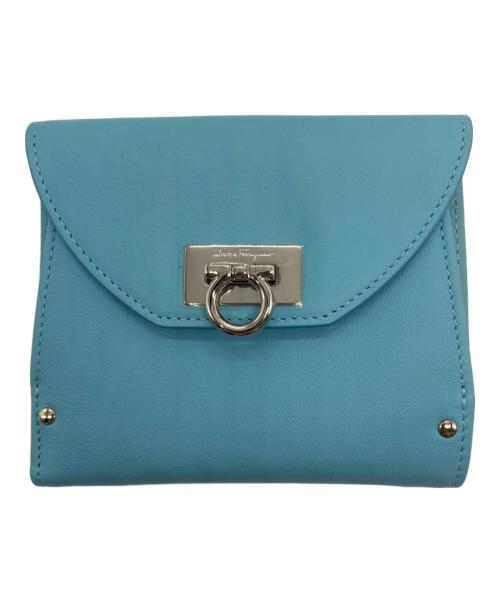 Salvatore Ferragamo（サルヴァトーレ フェラガモ）Salvatore Ferragamo (サルヴァトーレ フェラガモ) ガンチーニ2つ折り財布 ブルーの古着・服飾アイテム