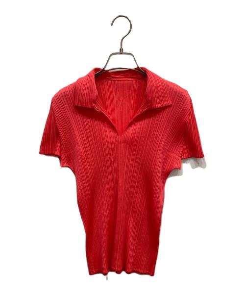 PLEATS PLEASE（プリーツプリーズ）PLEATS PLEASE (プリーツプリーズ) 半袖プリーツカットソー ピンク サイズ:3の古着・服飾アイテム