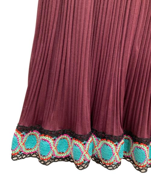 PLEATS PLEASE（プリーツプリーズ）PLEATS PLEASE (プリーツプリーズ) プリーツロングスカート ボルドー サイズ:2の古着・服飾アイテム