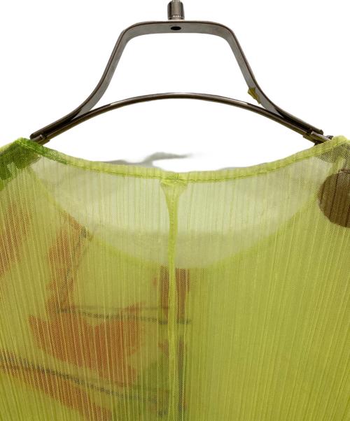 PLEATS PLEASE（プリーツプリーズ）PLEATS PLEASE (プリーツプリーズ) 転写プリーツブラウス イエロー サイズ:4の古着・服飾アイテム