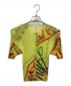 PLEATS PLEASEプリーツプリーズ）の古着「転写プリーツブラウス」｜イエロー