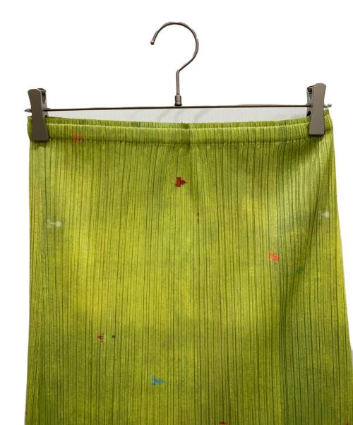 PLEATS PLEASE（プリーツプリーズ）PLEATS PLEASE (プリーツプリーズ) 水彩プリントプリーツスカート イエロー サイズ:5の古着・服飾アイテム